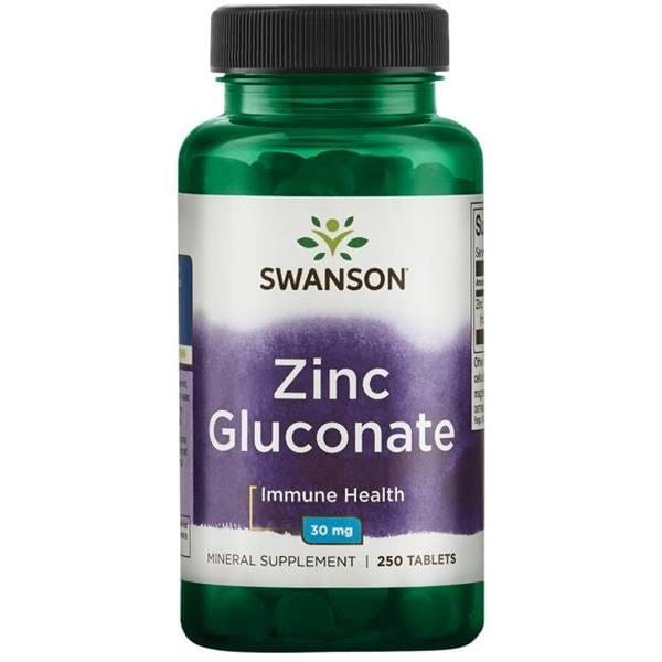 Цинк Swanson Zinc Gluconate 30 мг, глюконат цинка, таблетки